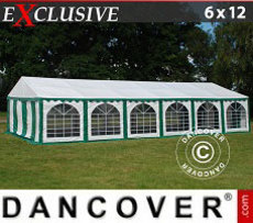 Namiot imprezowy 6x12m PVC, Zielony/Biały