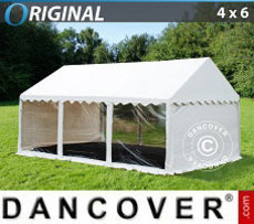 Namiot imprezowy 4x6m PVC, Panoramiczne okna, Biały 