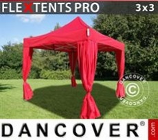 Namiot imprezowy 3x3m Czerwony, zawierający 4 ozdobnymi...