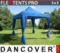 Namiot imprezowy 3x3m Niebieski, zawierający 4 ozdobnymi...