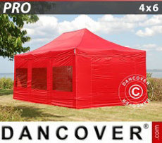 Namiot imprezowy 4x6m Czerwony, mq 8 ściany boczne